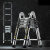 加厚伸缩梯子升降工程梯便携家用多功能直梯折叠不锈钢楼梯 【加厚】多用形1.7+1.7米