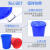 大垃圾桶带盖分类大号商用厨房酒店户外环卫厨余塑料圆桶160L 50L蓝色桶带盖袋子