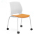 绿色塑钢接待椅会议室多功能休闲椅智慧教室学生椅美容职员椅前台 绿色 四脚+滑轮