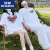 罗蒙（ROMON）特别的disoo情侣装短袖t恤2024新款夏季装超火感套装小众衣服 男白+女白 S/S