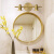 德国品质卧室洗手间装饰灯前灯床头卫生间复古led洗漱铜镜美式 三头镜子款 全铜材质