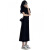 皮尔卡丹黑色Polo领连衣裙高级设计感小众气质显瘦法式休闲长裙子女夏新款 S-95斤以下