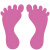 卡英 脚印地贴 小脚丫贴纸 学校台阶贴地板楼梯贴 25cm粉红色(1对）