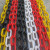 塑料警示链条8MM红白路锥链子警示塑料链子安全隔离链橡胶路锥黄黑链条挂衣服 8mm黄黑中号5*2.5cm 1米
