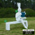 汇奇尚品户外玻璃钢抽象瑜伽人物雕塑售楼酒店广场公园林草坪舞蹈装饰摆件 兔子椅子组合