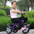 儿童三轮车/脚踏车/小孩手推自行车/男女宝宝玩具单车1-3-6岁童车 白色防爆钛空轮