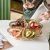 水果盘客厅家用茶几糖果盒乾果零食收纳盒过新年塑料果盘 二格心型果盘-翠绿(送金色小叉子