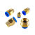 气管快速接头气动快插接螺纹直通外丝PC6/8/10/12-M5/02元件气泵 PC6M5蓝色