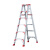人字梯加厚铝合金梯子室内多功能家用折叠双侧工程梯安全便携合梯 红航空铝全筋加强加固步0.9米+