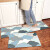 北欧简约长条厨房PVC皮革地垫 可擦洗防水防油防滑垫耐磨地毯 数云朵-绿 45*75cm
