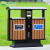 定制适用户外垃圾桶不锈钢室外分类果皮箱公园景区街道商用大号环卫垃圾箱 MX-FJ02紫檀棕色