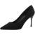 圣琪朵搭配西裤的鞋子女舒服职业鞋女商务鞋黑色法高跟鞋细跟尖头气质 气质绒面 - 黑色3厘米 33