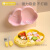 高丽宝贝（Goryeo baby）儿童硅胶餐盘宝宝吃饭训练勺叉不锈钢婴儿分格餐具套装 黄色云朵硅胶(勺叉)