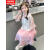 汀梵娜女童套装裙子唐装汉服中国风儿童演出服夏季古装幼儿园女孩两件套 粉色 110码  建议3-4岁 (身高105左右