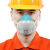 硅胶防工业粉尘透气打磨煤矿装修灰尘口鼻罩 蓝色硅胶2101200片活性炭滤棉