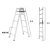 铝合金 工程折叠定制梯工用梯踏板宝富直马梯 适用于梯轻便加厚人 RTCL-4四阶直马梯