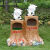 创意卡通分类垃圾桶玻璃钢雕塑户外园林景区幼儿园庭院果皮箱摆件 206510熊猫兔子双垃圾桶带指示牌中号
