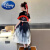 迪士尼（Disney）女童国风连衣裙夏季新款儿童女孩中大童装中式水墨画裙子套装 图片色 160