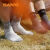 贝意品SANTO山拓户外袜子冬季男士中筒跑步袜骑行袜 L码(39-43) 军绿-男款