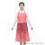 PVC围裙防水防油透明围裙加厚厨房食堂水产简约加长防冻围腰工业 红色1条长度95cm左右xy
