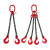 安达通 起重链条吊索具 G80锰钢吊装吊链挂钩铁链子吊具索具组合 11吨4腿2米 