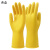 乳胶手套加厚牛筋工业劳保手套橡胶手套清洁家用洗碗手套特厚100g 黄色 XL
