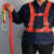 高空作业安全带空调安装国标保险带 防坠安全绳户外五点式双背带 欧式丙纶缓冲安全带双大钩
