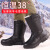 鸣固 羊毛雪地靴 皮毛一体冬季保暖加厚防水高筒皮靴子 黑色高帮 37MG-ST-1647