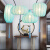 蓝彩和新中式吊灯中国风餐厅酒店灯笼吊灯茶楼过道布艺灯饰简约装饰灯 D款 直径25*45