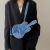 MOSPOKE严选小众设计女包新款辣妹个性牛仔布单肩斜挎包创意吉他包 蓝色