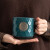 瑞幸咖啡（luckincoffee）星爸陶瓷咖啡杯情侣马克杯女神铭牌带盖简约风格工作上班瑞幸杯子 孔雀蓝鱼鳞杯(单杯)
