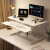 SAMEDREAM站立式办公桌可升降工作台电脑桌台式增高笔记本桌面家用折叠支架 [象牙白]小型双层气动升降桌(
