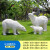 万棠户外仿真北极熊雕塑摆件玻璃钢几何块面熊动物园景区游乐场装饰品 款13