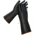 工业耐酸碱橡胶乳胶手套加大防水加厚加长袖耐磨工作抗腐蚀实验室工业品 耐酸碱黑色55cm手套(两双装) XL
