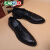 卡帝乐鳄鱼（CARTELO）商务休闲尖头男皮鞋系带软皮透气夏季韩版内增高正装皮鞋结婚皮鞋 黑色正常款(20983) 37