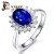 米莱 珠宝 皇家蓝蓝宝石戒指 18K金镶嵌钻石 彩宝戒指女款 戴妃款 1.01克拉款 15个工作日高级定制