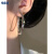 特奇玛欧美风时尚微镶水钻银色大圈圈耳环夸张设计个性独特气质耳圈耳饰 微镶水钻耳圈