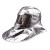铝箔耐高温防火隔热头套炼钢厂铝厂1000度防护面罩消防披肩帽 茶色面屏铝箔面罩 不含安全帽