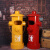 复古铁艺工业风创意个性收纳筒消防栓带盖脚踩金属垃圾桶客厅户外 中号黄色