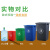 垃圾桶无盖塑料工业用公园物业小区分类桶学校幼儿园餐厨果皮箱 40升绿色无盖