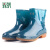 3531 女款PVC雨靴 1305 防滑牛筋底工作雨鞋 绿色中筒（36-41码 下单备注尺码）
