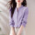 VJWK配西装的衬衫女生衬衣加绒加厚衬衫长袖立领秋冬季新款法式气质衬 紫色（加绒加厚） 3XL135145