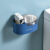 厕所创意壁挂式烟灰缸带盖架卫生间吸烟区强力免打孔不锈钢烟灰缸 蓝+透明