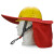 安全帽遮阳帽施工透气工地遮阳板大帽檐神器 折叠款桔红色可收纳送冰袖