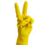 海斯迪克 乳胶手套 防水防滑耐磨塑胶劳保手套 黄色5双 S 