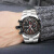 励柏艾顿新款男士多功能商务手表 防水石英表 黑色表盘+银色表带