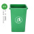 无盖长方形垃圾桶厨房办公室商用分类大号厕所户外环卫垃圾箱 100升绿色加厚无盖