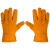 福奥森8双 棉保暖电焊手套短款长版焊工牛皮男防烫耐磨耐高温加绒冬季 长版内加绒（8双） XL