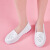 京佑医院女护士鞋新款EVA+橡胶大气垫白色镂空舒适坡跟软底小白鞋 白色 34