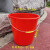加厚耐摔红桶大容量手提塑料水桶洗衣桶泡脚钓鱼桶熟胶储水桶 粉色豪华桶6L23.5*20